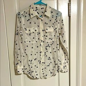 Equipment White and Black Star Shirt